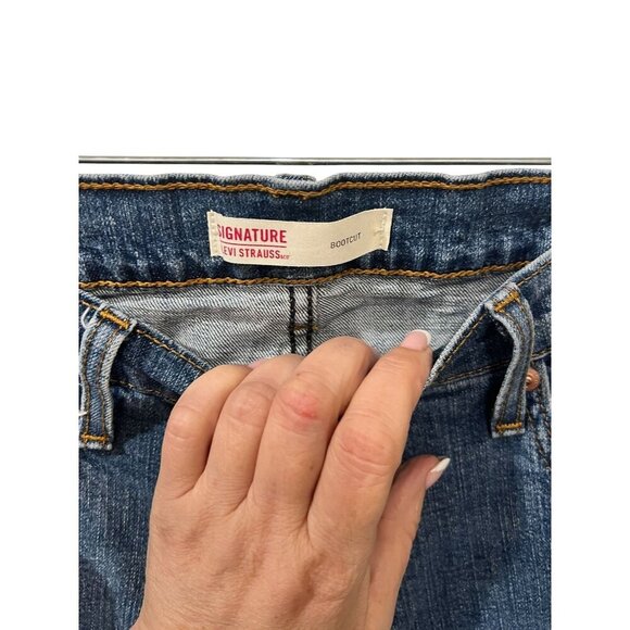 Levi Strauss Signature Bootcut Jeans Mens Size 32x34 Blue Denim Mid-Rise Relaxed - Picture 4 of 7